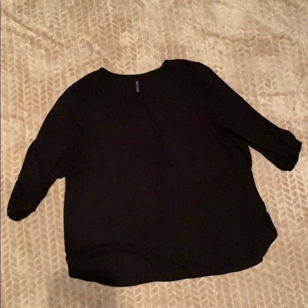 NYDJ 1x Black Polyester Blouse